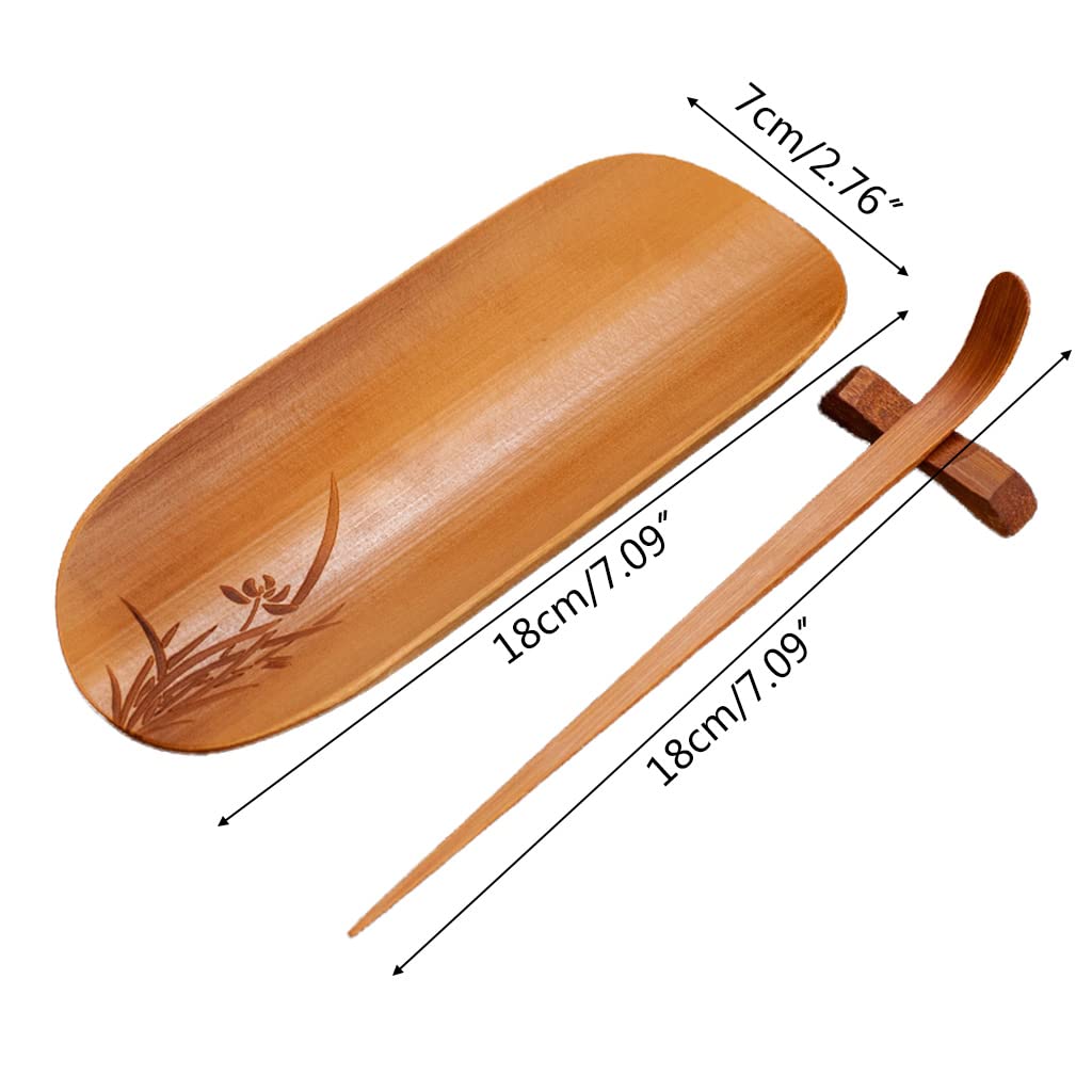 Juego de 3 herramientas de té de bambú natural para disfrutar con la familia para preparar té, ceremonia de té, juego de herramientas de utensilios de cocina, exquisito juego de herramientas de té