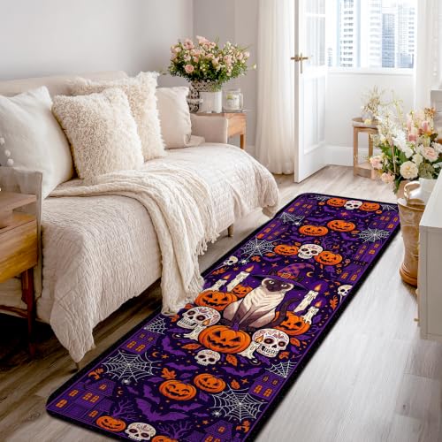 Alfombra para gatos rectangular antideslizante pasillo Halloween 2x8 2