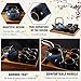 Layhit Japanese Asian Tea Set for Adults with 1 Teapot 6 Cups 1 Tray Traditional Portable Japanese Kiln Altered Glaze Porcelain Tea Set for Women Mother's Day Gifts(Blue)