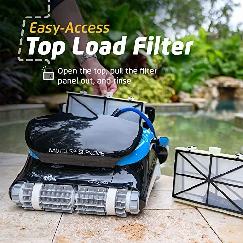 Dolphin Nautilus CC Supreme Wi-Fi Automatic Robotic Pool Vacuum Cleaner, Dual Drive, Waterline Scrubber Brush, Top Load Filter, Ideal for In-Ground Pools up to 50 FT - Thumbnail 6