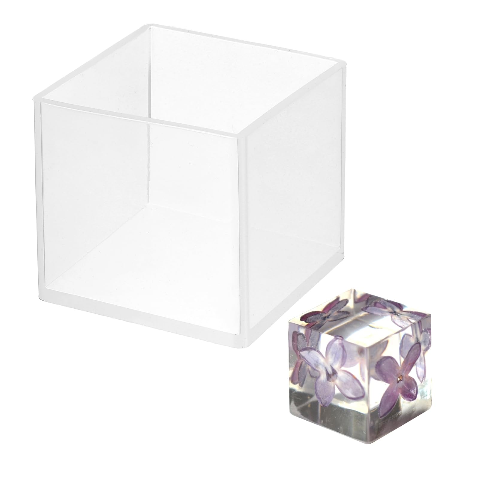 PATIKIL Cube Resin Mould, 1.8" Large Deep Square Epoxy Resin Casting Mould Silicone for DIY Art Craft, Candle, Soap, Ornaments, Resin Making (Beige)