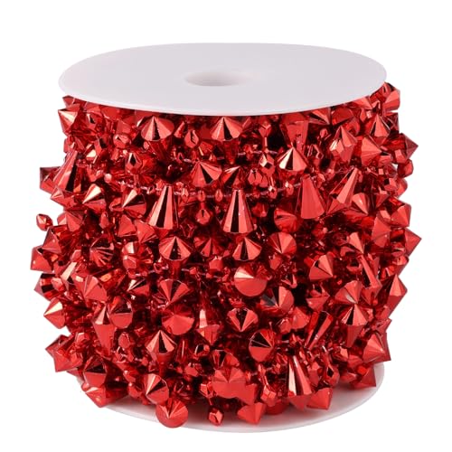 33Ft Red Acrylic Crystal Beaded Garland