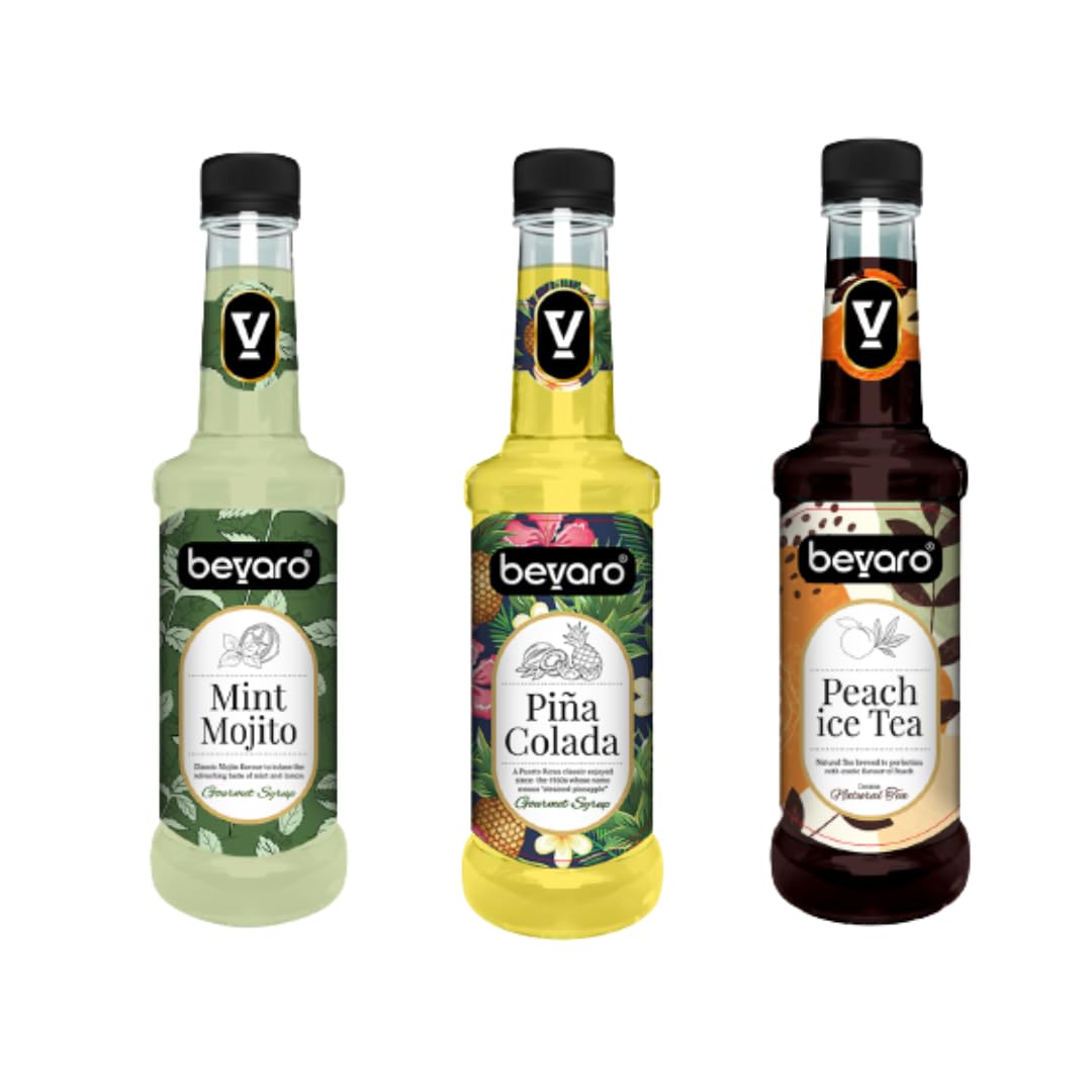 See full amazon price history chart for Bevaro Mint Mojito, Pina Colada and Peach Ice Tea Syrup| Syrups for drinks| Mocktails Syrup Combo| Flavoured Gourmet Syrup| juices and drinks |Cocktail Mixer (300 ml, Pack of 3) Bevaro Mint Mojito, Pina Colada and Peach Ice Tea Syrup| Syrups for drinks| Mocktails Syrup Combo| Flavoured Gourmet Syrup| juices and drinks |Cocktail Mixer (300 ml, Pack of 3) (B0CJCD8BPJ) Amazon Price History, Amazon Price Tracker