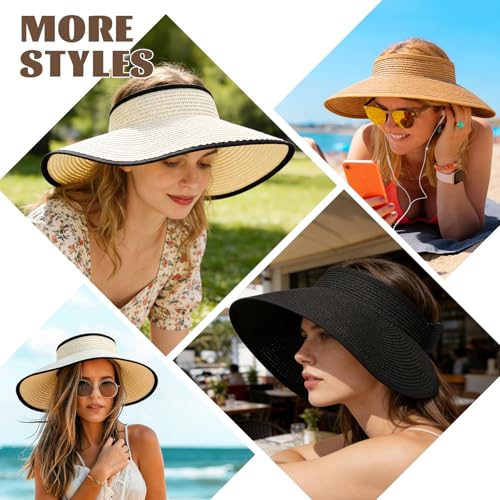 3 pack de sombreros viseras plegables para mujer miniatura 6
