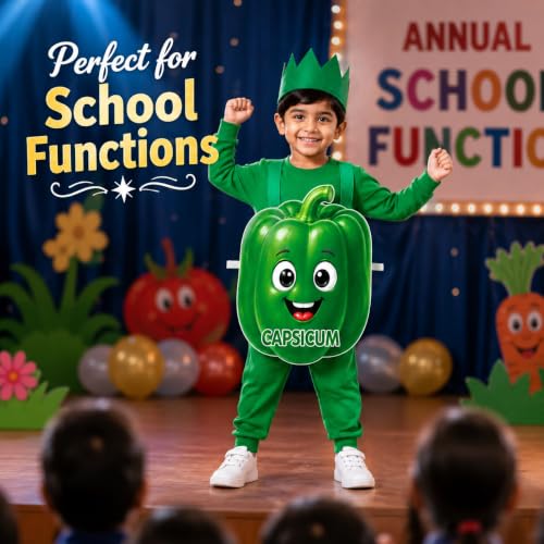 Image of Raj Costume Kids Fruit & Vegetable Fancy Dress Costume | Soft Felt Fruit and Vegetable Cutout Costume for Boys & Girls | School Annual Function