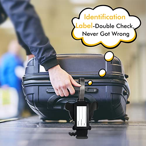 Akkya 4 Pack Luggage Tag For Suitcases Bag Baggage Travel Tags Identifiers Cute Lovely Cartoon Large Silicone Name Luggage Id Tags For Kids Women Girls Men Xlp0803-06 #TOP3
