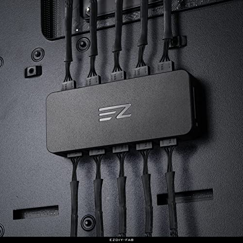 Image of EZDIY-FAB 10-Port PWM Fan Hub /Splitter for 4-Pin & 3-Pin Fans, Only Use One MB Header