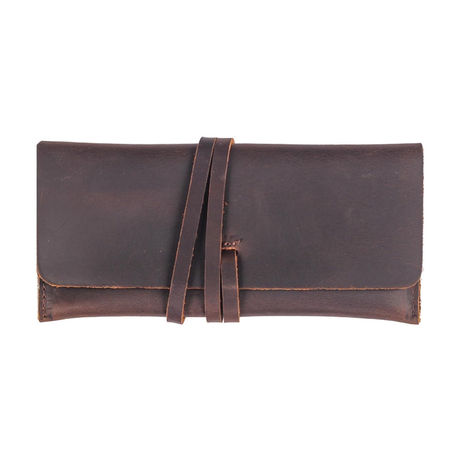 手巻きたばこ シャグポーチ三つ折り(茶色)マグネットホック止 牛革【S