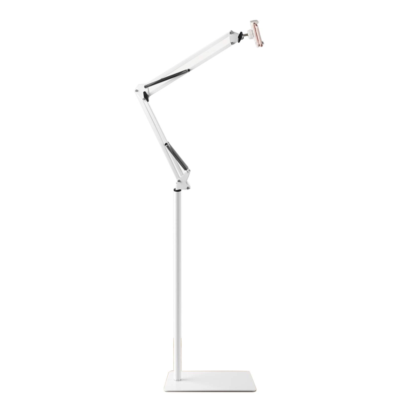 Supporto per tablet, regolabile in altezza, girevole a 360 gradi, supporto per telefono con base in metallo per supporto da letto per smartphone tablet con schermo da 4 ~ 11 pollici, lettore di e-book