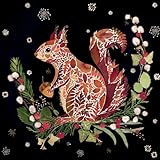 🎄 BEAUTIFUL CHRISTMAS CARDS: A pack of eight festive Christmas cards perfect for sending a kind, heartfelt message to special friends, neighbours and family. 🎁 ARTISTIC DESIGN: Lovely cards featuring a beautiful design of a red squirrel made from a c...