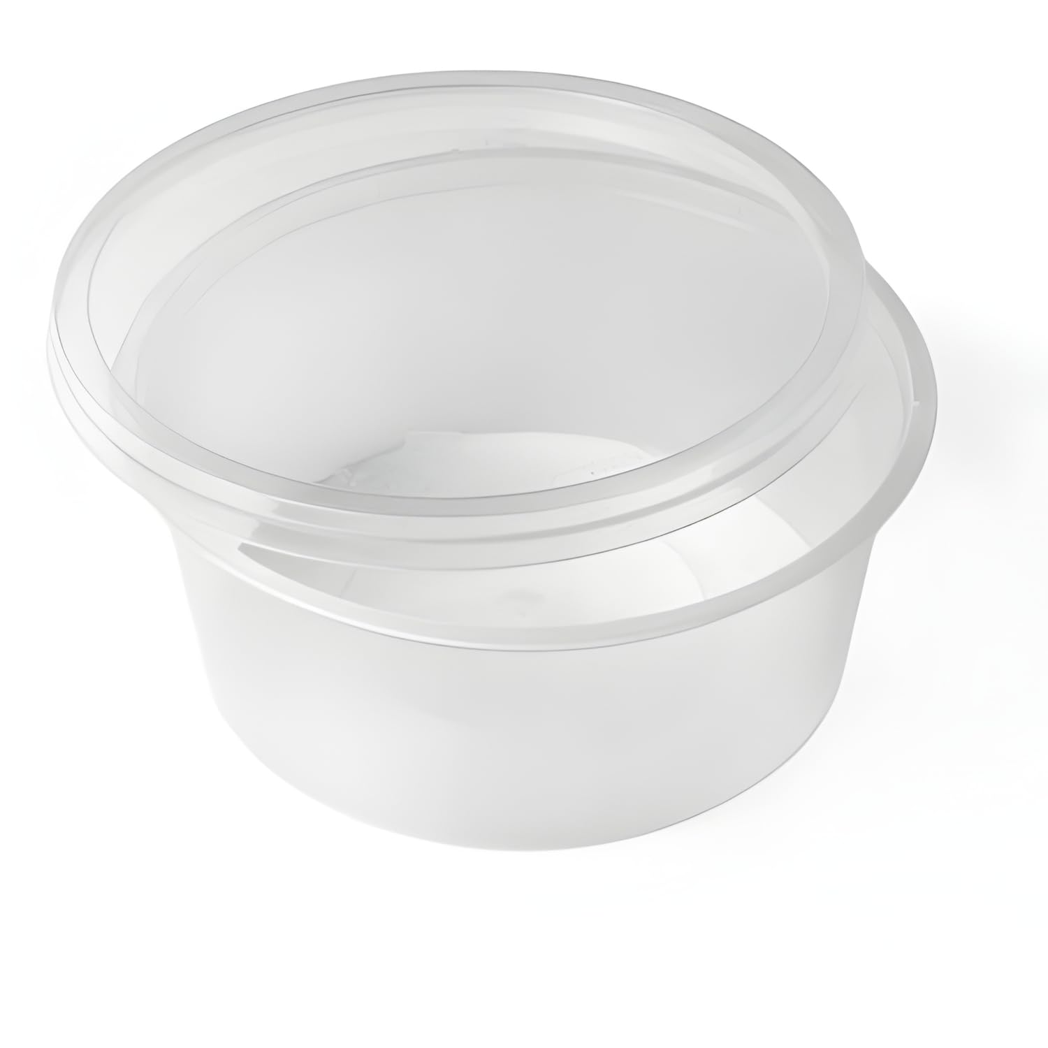 10PCS 12oz ROUND PLASTIC CONTAINERS WITH SNAP-ON LIDS | TRANSPARENT FOOD GRADE BPA FREE | REUSABLE MICROWAVE FREEZER DISHWASHER SAFE | IDEAL FOR SAUCES ETC | RESTAURANTS TAKEAWAYS HOME KITCHENS