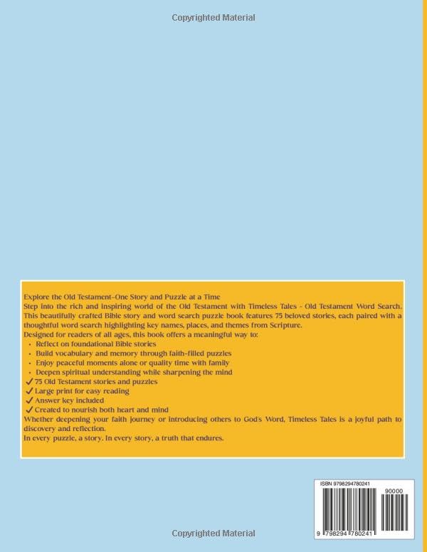 Timeless Truths-Old Testament Word Search for the Soul: 75 Old Testament Bible Stories and Word Search Puzzles: 8.5x11.25 Glossy Cover: Answer Key Included - Image 2