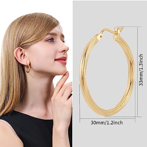 ToHeart 14k Twisted Hoop Earrings for Womens Hypoallergenic Small Gold Plated Hoop Earrings3