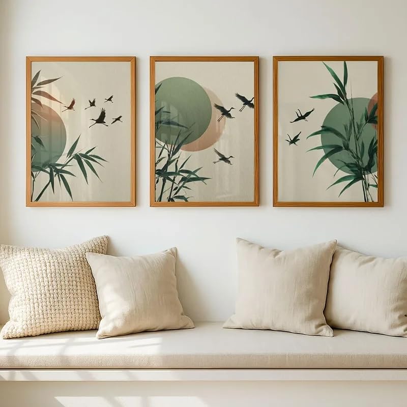 Affiche minimaliste grue bambou pour raviver un mur vide tableau Japandi 50x70