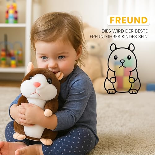 Retoo Sprechende Hamster Spielzeug Wiederholt Talking Plüschtier Elektronische, Lustige Kinder Stofftiere,Record Interaktives für Baby Kinder Kids, Early Learning, Geburtstagsgeschenk
