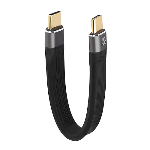 QIANRENON Cable corto USB C a USB C de 100 W, transferencia de datos de 10 Gbps PD de carga rápida 3.1 Gen 2 tipo C a tipo C, cable corto macho para