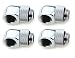 BXQINLENX Nickel-plated Brass Silver Chrome G 1/4" Male to Female 90° Rotary Enhance Multi-Link Adapter Fitting for Computer Water Cooling System(4 PCS)