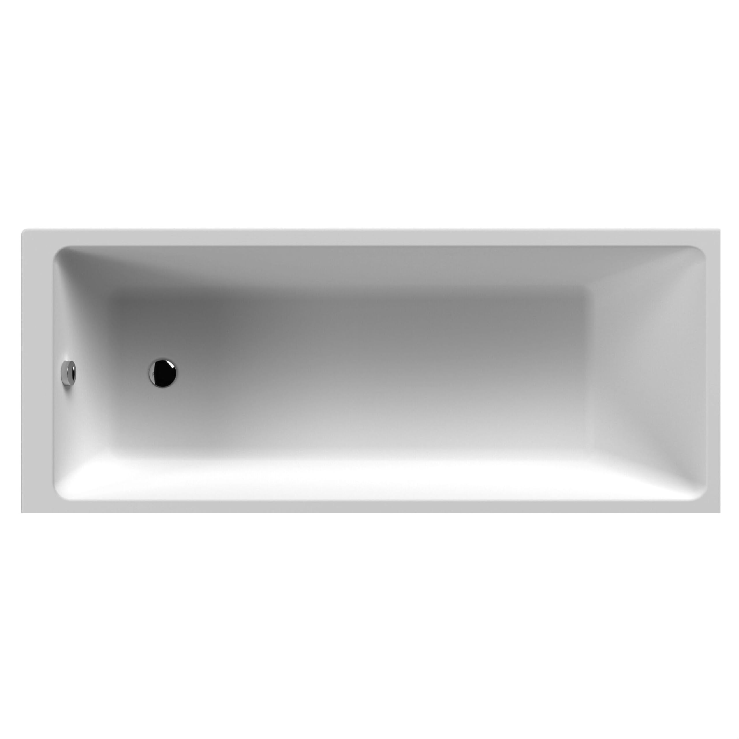 Square Thin Edge Single Ended Straight Shower Bath With Leg Set, 1700Mm X 700Mm 5056678463789