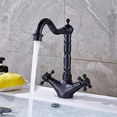 Robinet de cuisine rotatif à 360° avec double commande pour régler l'eau chaude et froide