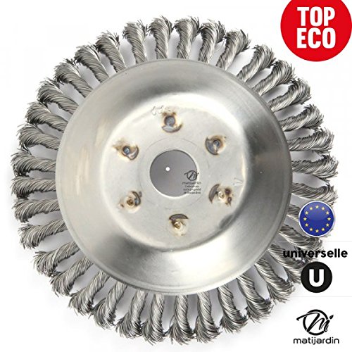 Testa con spazzola per diserbatura per decespugliatore, universale, diametro: 230 mm, alesatura 25,4 mm