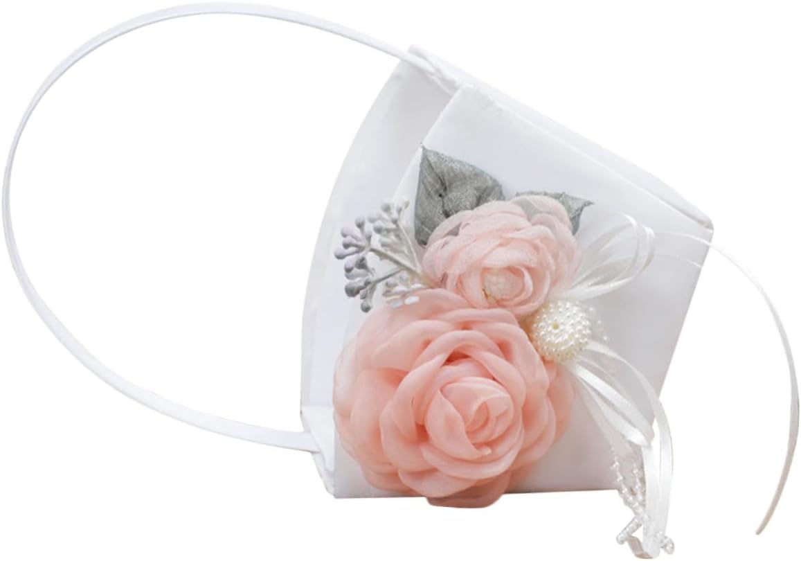Wedding Basket Handheld Flower Basket for Bride with Fabric Lining for Wedding Party Ceremony Supplies