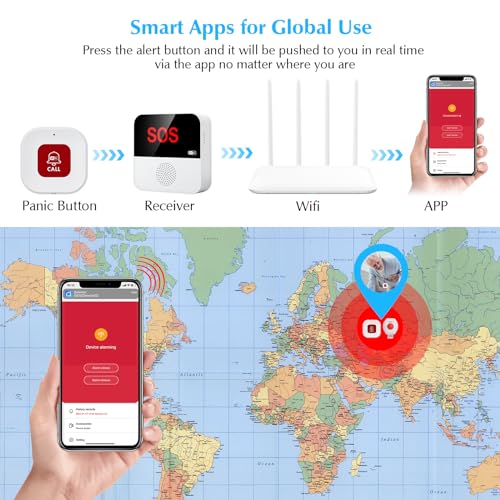 Télécommande multifonction WiFi eMylo avec alarme sonore et notification SOS smartphone
