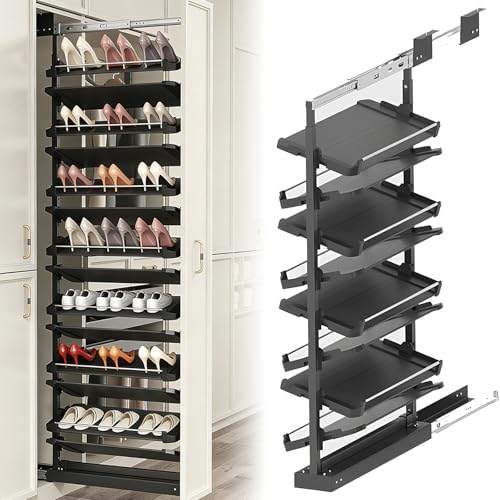 Étagère à chaussures coulissante et rotative pour l'organisation de l'entrée