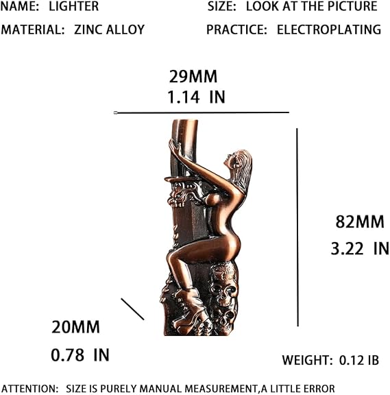 Retro-Style Lighter, Refillable Butane Torch, Butane Soft Flame Lighter (No Gas) (Skeleton-1)