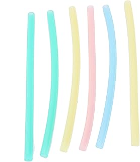 Soft Reusable Straw, 6pcs Multiple Colour Silicone Straws Reusable, Baby Silicone Color Straws for Water, Soup, Porridge and Rice Paste