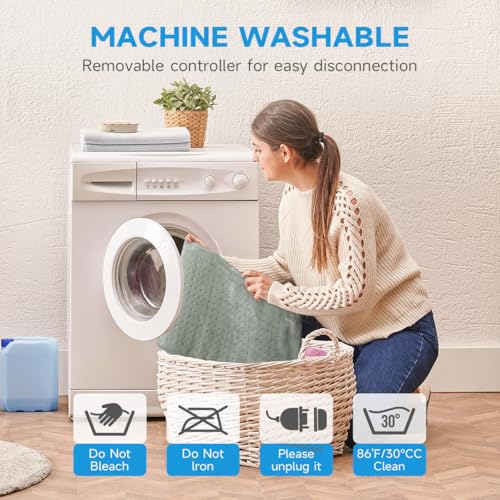 Heating Pad for Back Pain Relief & Cramps, neck, shoulders - 5 Heat Settings, 2H Auto Shut Off - Gifts for Mom, Men (Grey, 12''x24'')