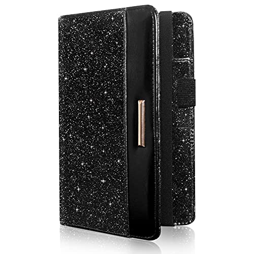 Server Books for Waitress – Leather Waiter Book Server Wallet Cute Waitress Book&Waitstaff Organizer, Guest Check Book Holder Money Pocket Fit Server Apron, Glitter Black