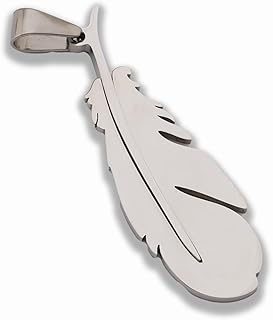 Elegant Bear S206 silver Shiny Feather pendant