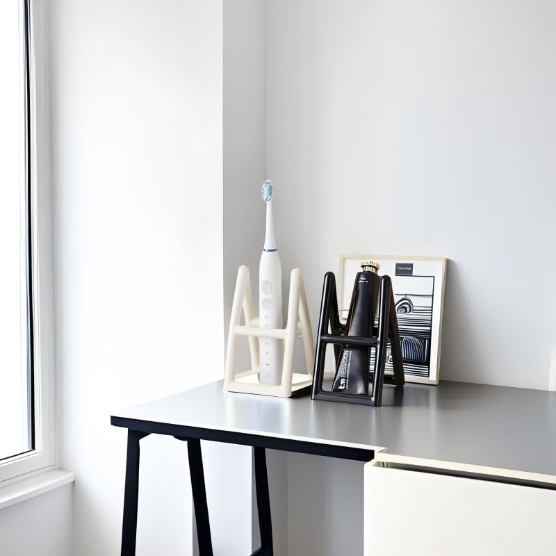 Handmade Ceramic Holder Stand for Toothbrushes, Makeup Brushes, and Pens - Minimalist Design for Bathroom Vanity and Countertops Decor (Black) - Image 6