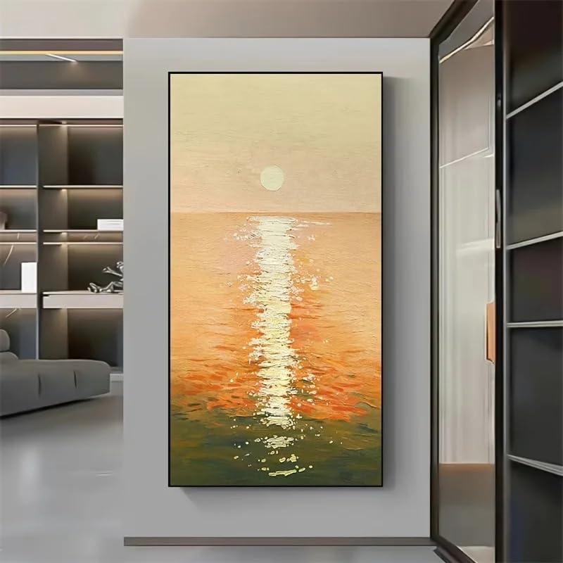 Toile coucher de soleil marin grand format pour habiller un mur vide