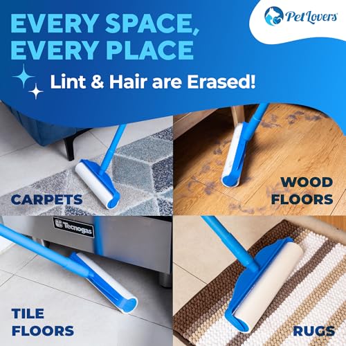 Image of PetLovers Pack of 4 Extra Sticky Lint Rollers for Floors - No Handles Included - 100 Sheets Per Refill - 400 Sheets Total