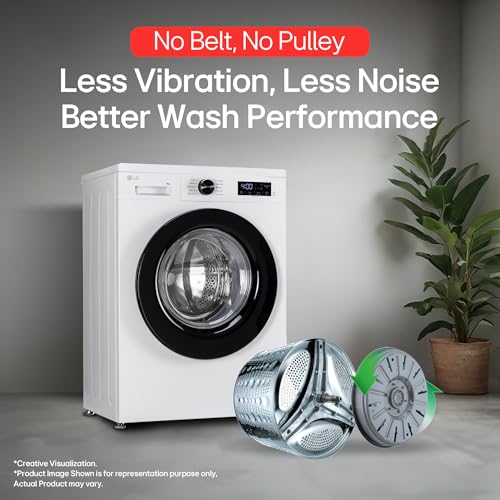 Image of LG 8 Kg 5 Star Steam, Inverter Direct Drive Technology, 6 Motion DD, Fully-Automatic Front Load Washing Machine (FHB1208Z2W, Dial + Full Touch Buttons & LED Display, Essence White)