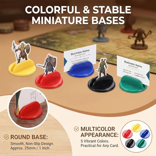 Image of 50 Pcs Multicolor Mini Card Stands Plastic Place Card Holders Paper Miniature Bases Paper Board Clips for Game Table Numbers Business Price Tags Menus Labels Party, 1 Inch in Diameter