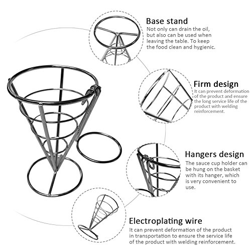 Houder voor friet van metaal, friet houder voor snackbar voor feestjes in het restaurant thuis - Image 6