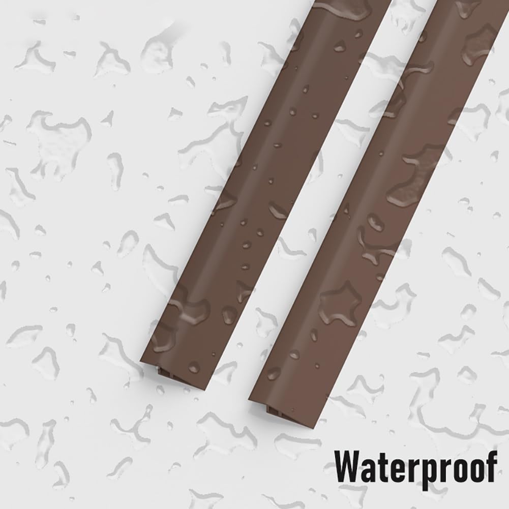 Soglia di dislivello pavimento in PVC autoadesiva 7×100 cm, Profilo di livellamento per piastrelle per rampe di porte e tavole laminate(Brown)