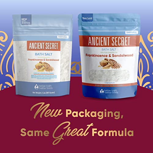 Ancient Secret Bath Salt 32 Ounces Epsom Salt With Natural Frankincense, Sandalwood, Peppermint, Eucalyptus, Cedarwood And Cypress Essential Oils Plus Vitamin C In Bpa Free Pouch With Press-Lock Seal #TOP3