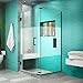 DreamLine Unidoor Plus 34"W x 30-3/8"D x 72" H Hinged Shower Enclosure, Half Frosted Glass Door, Oil Rubbed Bronze Finish Hardware
