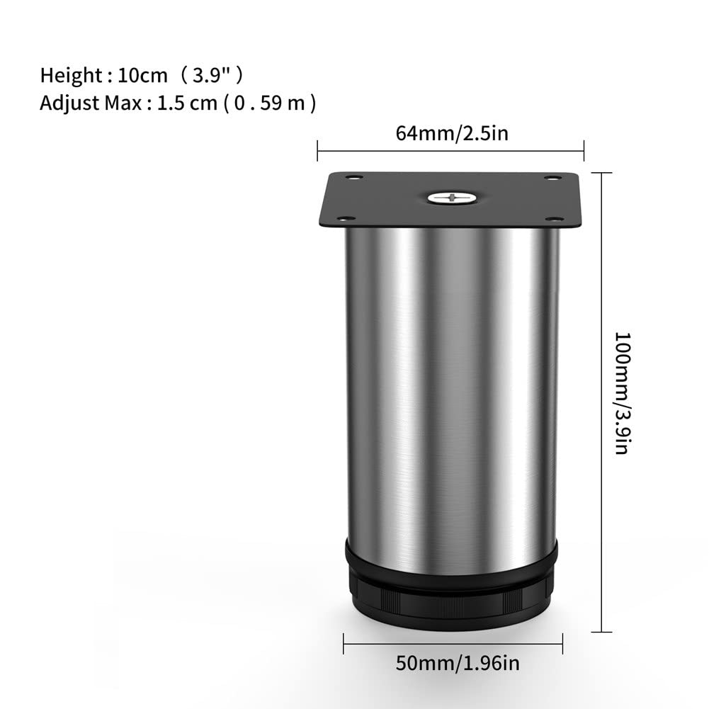 ACUIPP Furniture Legs 5-35Cm Black Replacement Metal Feet? Adjustable Stainless Steelniture Feet? for Couch Cabinets Tv Stands Sofa Feetsniture Feet/10Cm