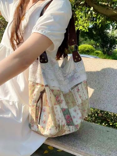 JQWYGB Floral Cottagecore Tote Bag