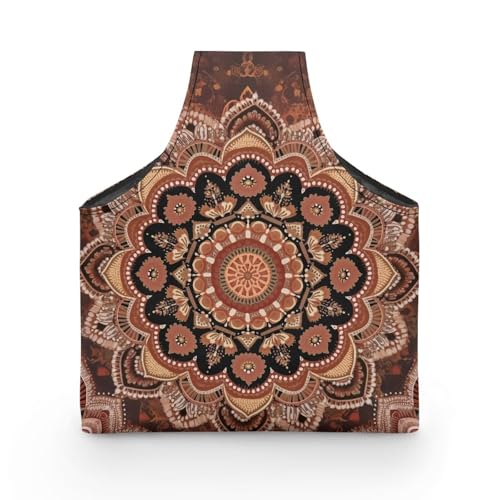 Image of ZUXONGSY Mandala Flower Crochet Yarn Bag for Women Retro Floral Knitting Tote Bag for on The Go Travel Portable Knitting Project HanbBag for Crochet Hooks