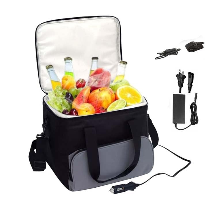 Sac Isotherme électrique Portable 15 L, réfrigérateur de Voiture 12 V pour Le Camping et Les Voyages, glacière Automatique enfichable DC avec bandoulière,...