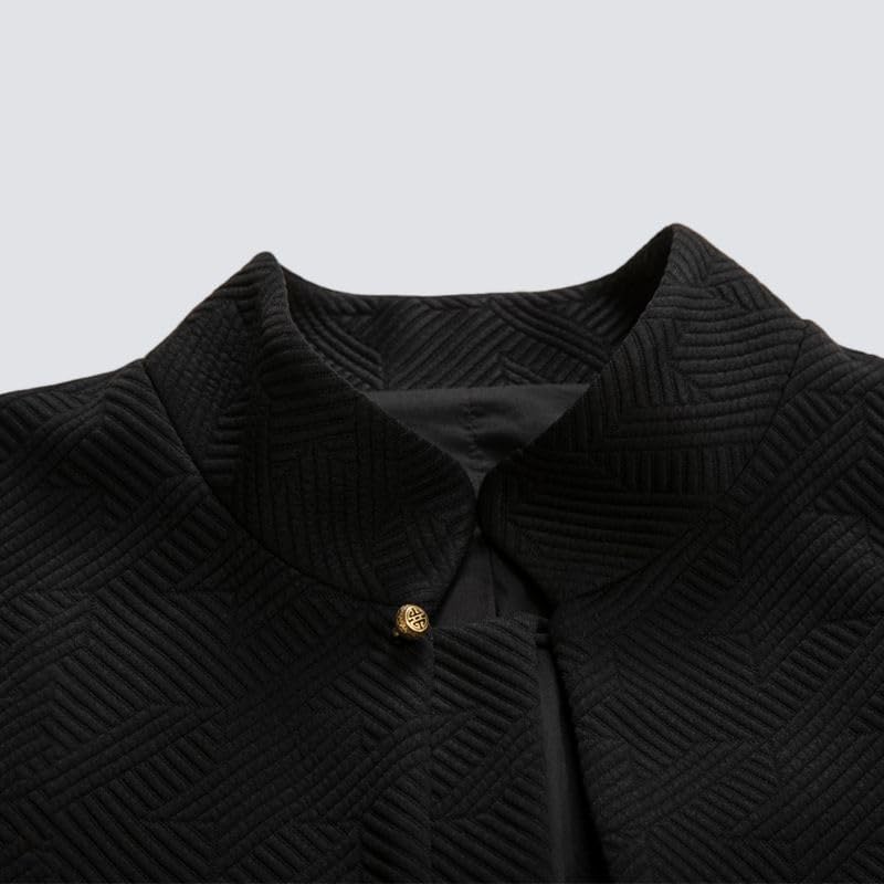 Chaleco de jacquard de estilo chino sin mangas ajuste recto formal 4