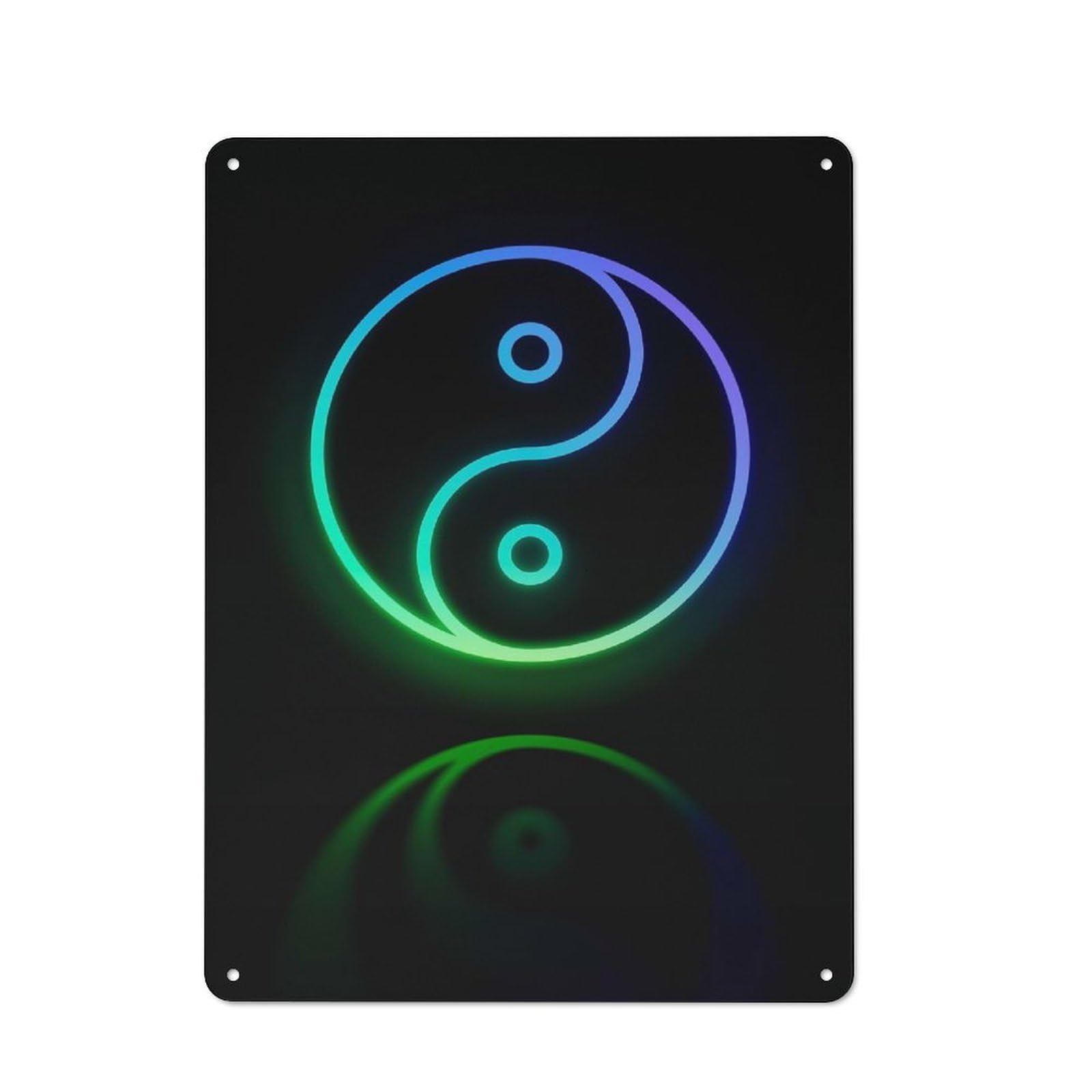 Metal Plaque 40x30cm with Neon Geometric Glyph Sign for Pub Or Café, Retro Decor, for Pub Decor Enthusiasts Refreshing A Room in Autumn
