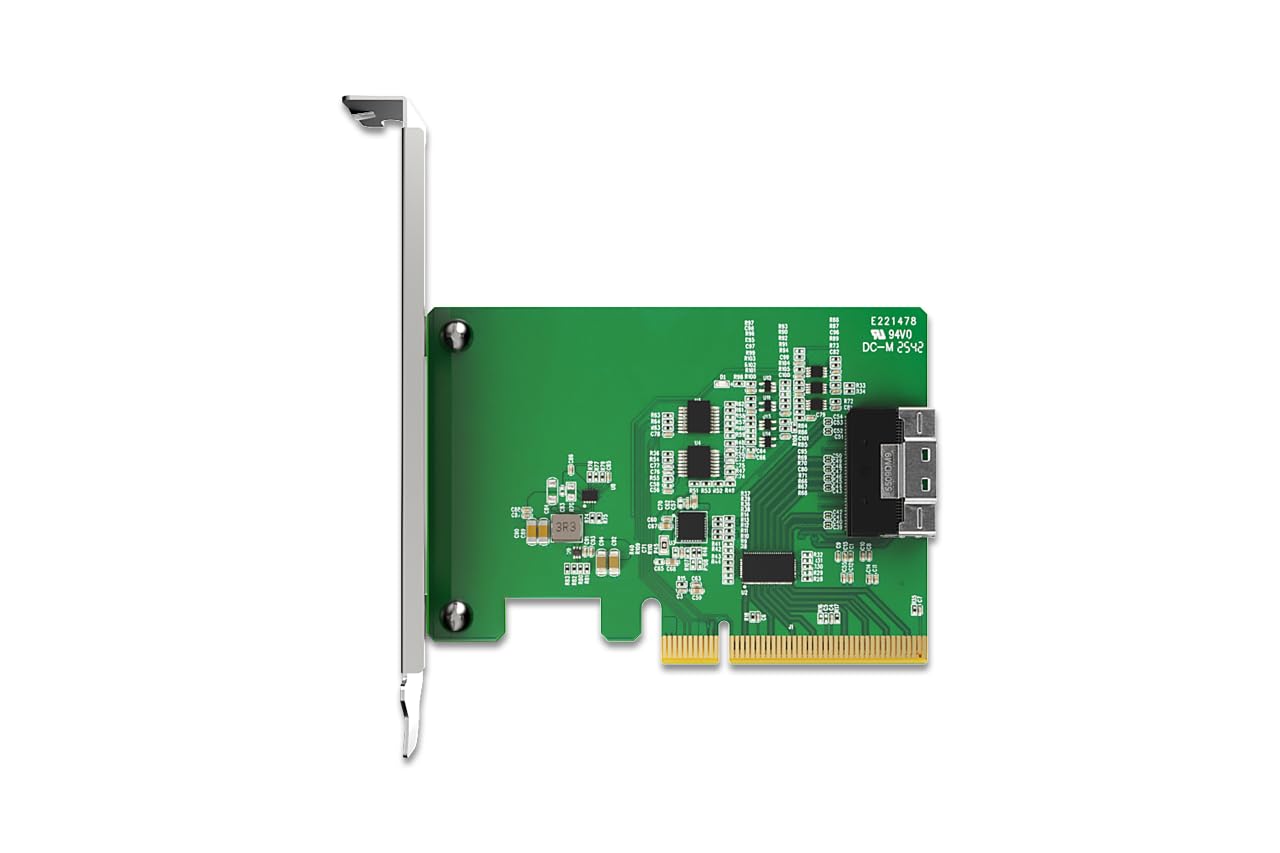 ICY Dock Carte Adaptateur NVMe PCIe 4.0 x8 avec 1 connecteur SlimSAS 8i (SFF-8654) et Redriver (Bifurcation PCIe requis) - EXLink MB409A4