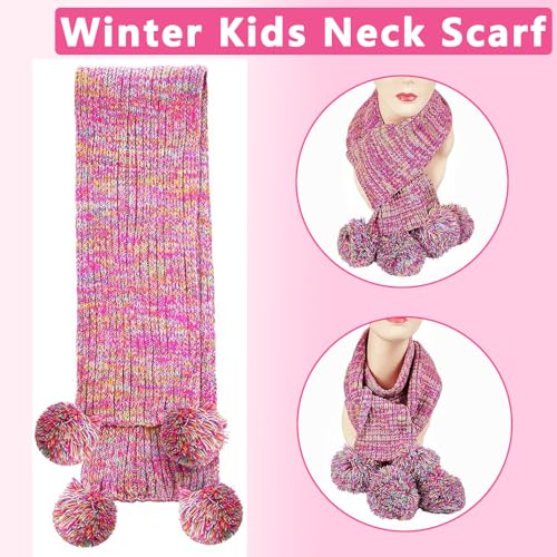 Kids Winter Hat Gloves Scarf Set, Boys Girls Winter Warm Cute Accessories Set, Beanie Hat Knit Long Scarf Warm Mittens3