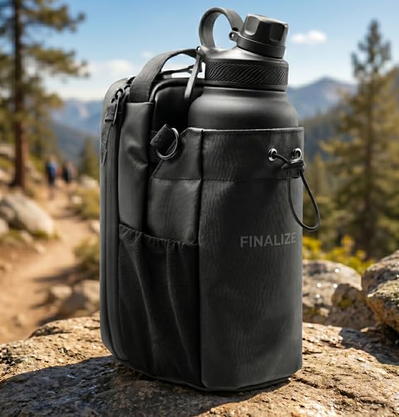 Image of Magnetic Gym Bag | Water Bottle Holder Bag | Unisex Compact Sports Pouch | Magnetic Bottle Bag | Sling Bag | Magnet Water Bottle Holder | Magnetic Sport Bag for Men and Women- (Gym Bag)